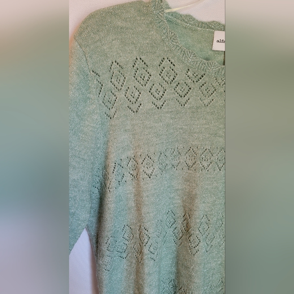 NWT Alfred Dunner Sweater with Scallop Neckline Size L - Picture 3 of 8